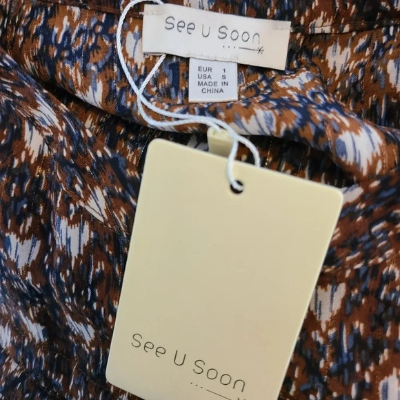 NWT Anthropologie See U Soon Long Button Front Sleeve Dress S - Picture 6 of 7